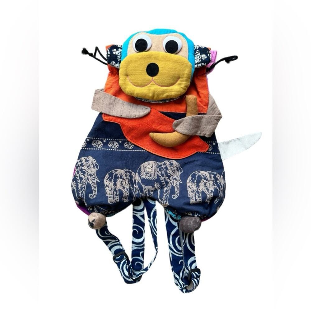 Kids monkey hippie backpack